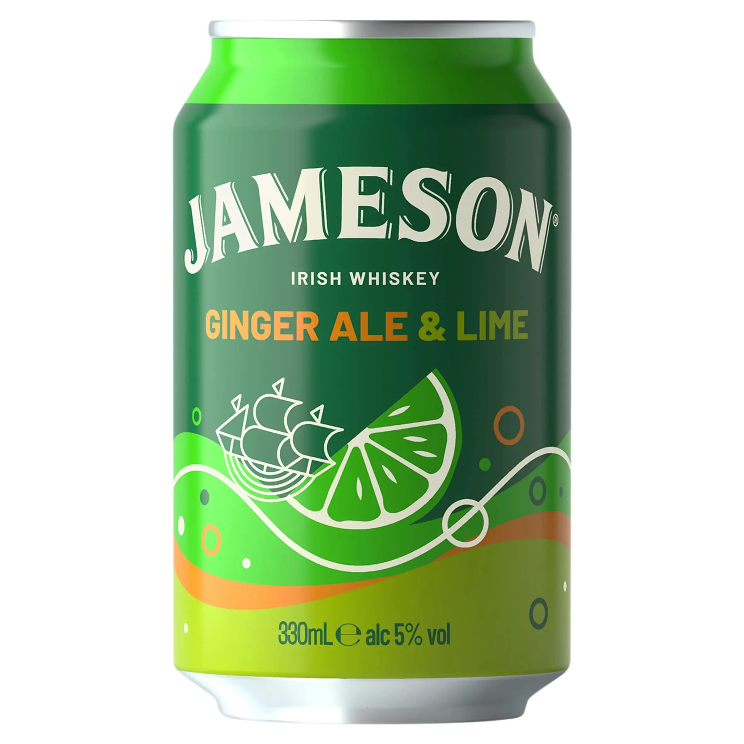 Jameson Irish Whiskey Ginger Lime Ready To Drink Pre Mixed 330mL